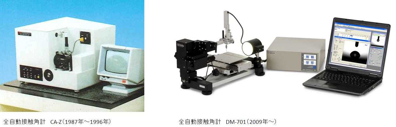 接触角計全自動タイプの新旧外観