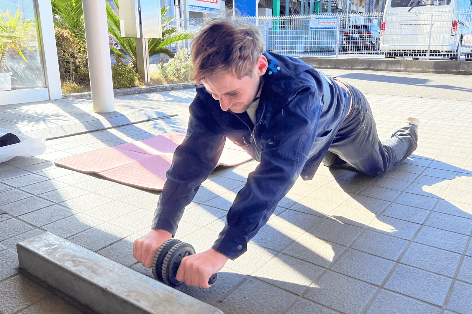 昼休みの筋トレ部の様子